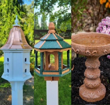 bird lovers, gifts for bird lovers, birdbaths, birdhouses, birdfeeders, amish handmade