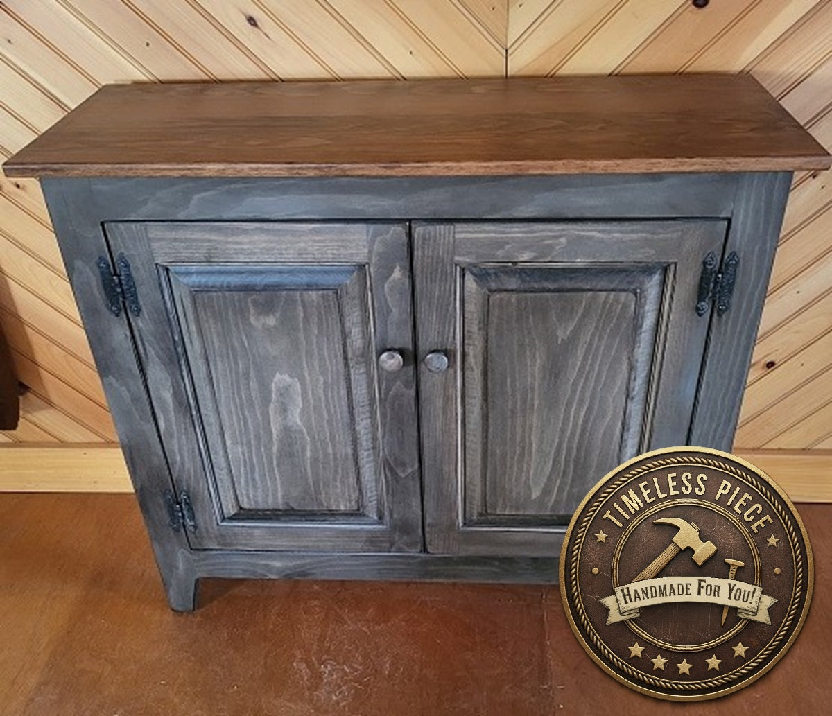 2 Door Cabinet - Fully Assembled - TV Stand - Primitive - Storage - TV Cabinet - Amish Handmade - Multipurpose Cabinet - Rustic- Case Goods