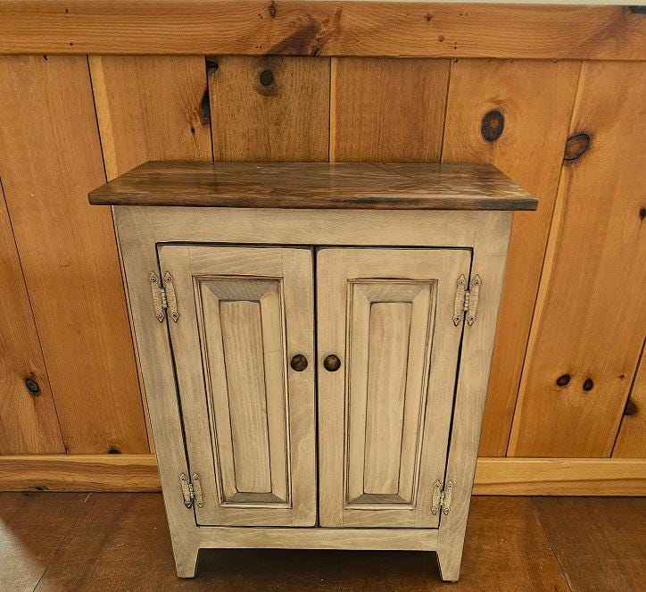 Farmhouse Cabinet Amish Handmade Wooden Hall 2 Door Primitive Cabinet TV Stand Buffet Cabinet Home Decor Jelly Cupboard 3 Door Cabinet - Cabinets, Dresser, Table