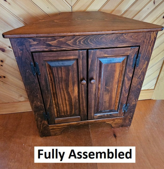 2 door cabinet, corner cabinet, kitchen cabinet , bookshelf , storage, Amish handmade, shelves, tv stand, tv cabinet,