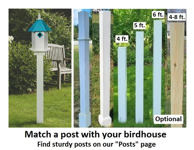 Poly Lumber Bird Feeder Amish Handmade Weather Resistant - Bird Lovers - Premium Feeding Tube -Post Mounted / Hanging Bird Feeders Outdoors