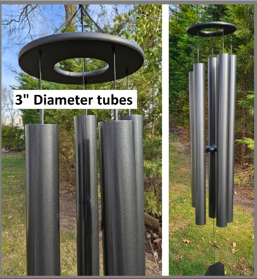75" Wind Chimes Amish Handmade - Aluminum Tubes - Large - Deep Tone - Healing - Outdoor Decor - Soothing - Wind Bells - Meditation - Nature - Garden Decoration