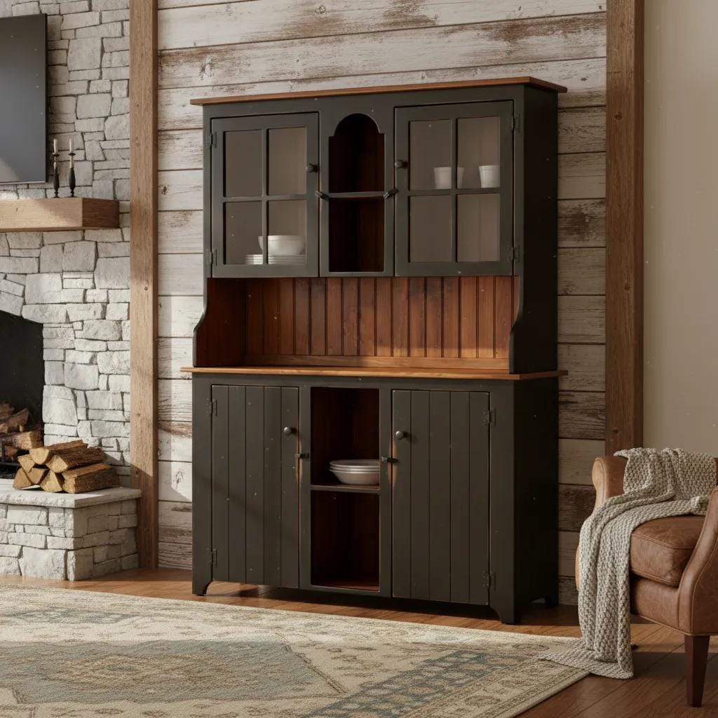 Amish Handmade Multipurpose Cabinet - China Cabinet - Glass Cabinet - Farmhouse - Organizer - Storage - Rustic - Case Goods - Home Decor