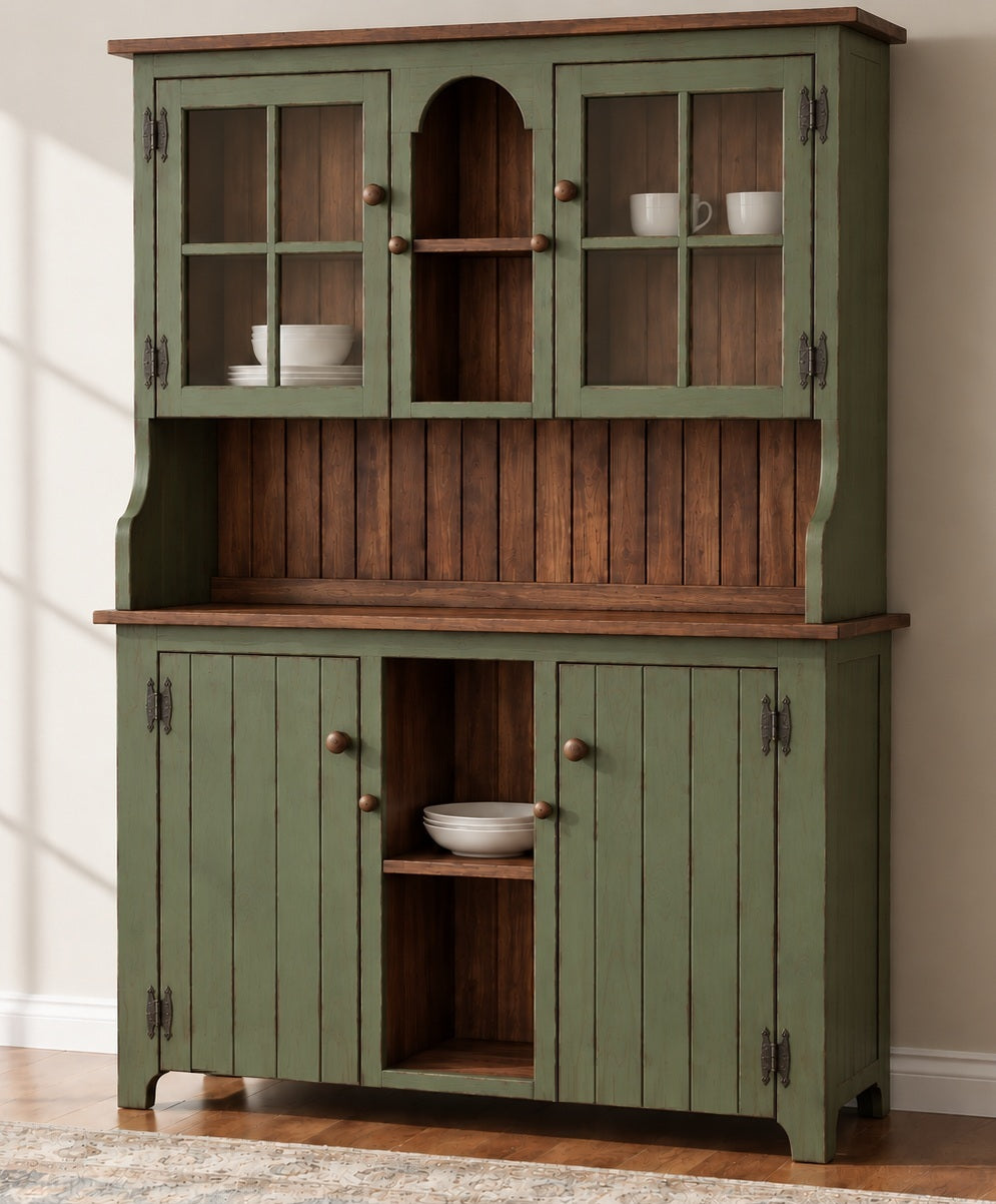 Amish Handmade Multipurpose Cabinet - China Cabinet - Glass Cabinet - Farmhouse - Organizer - Storage - Rustic - Case Goods -Home Decor