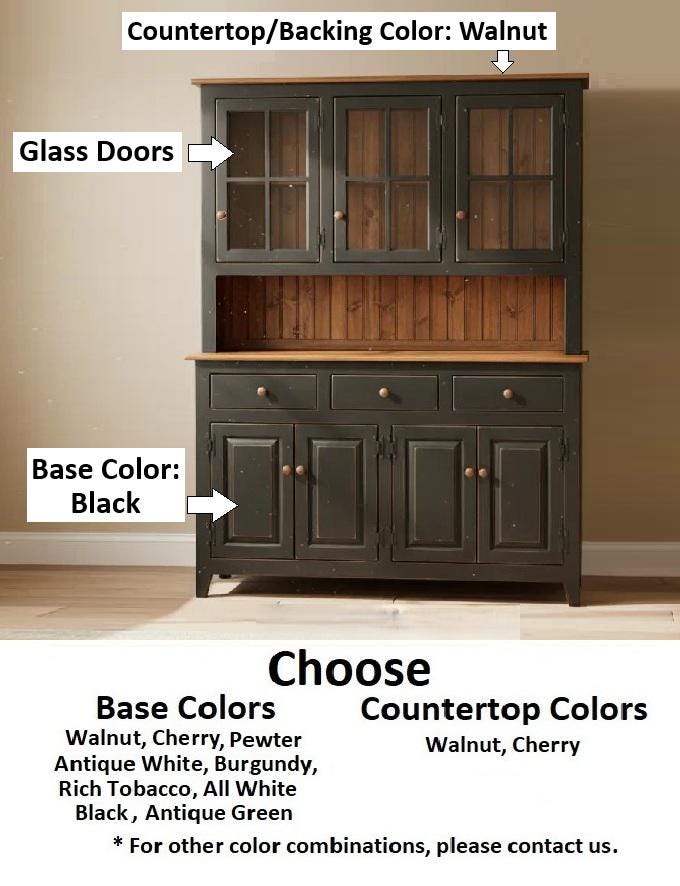 Amish Handmade Multipurpose Cabinet - China Cabinet - Glass Cabinet - Farmhouse - Organizer - Storage - Rustic - Case Goods - Home Decor