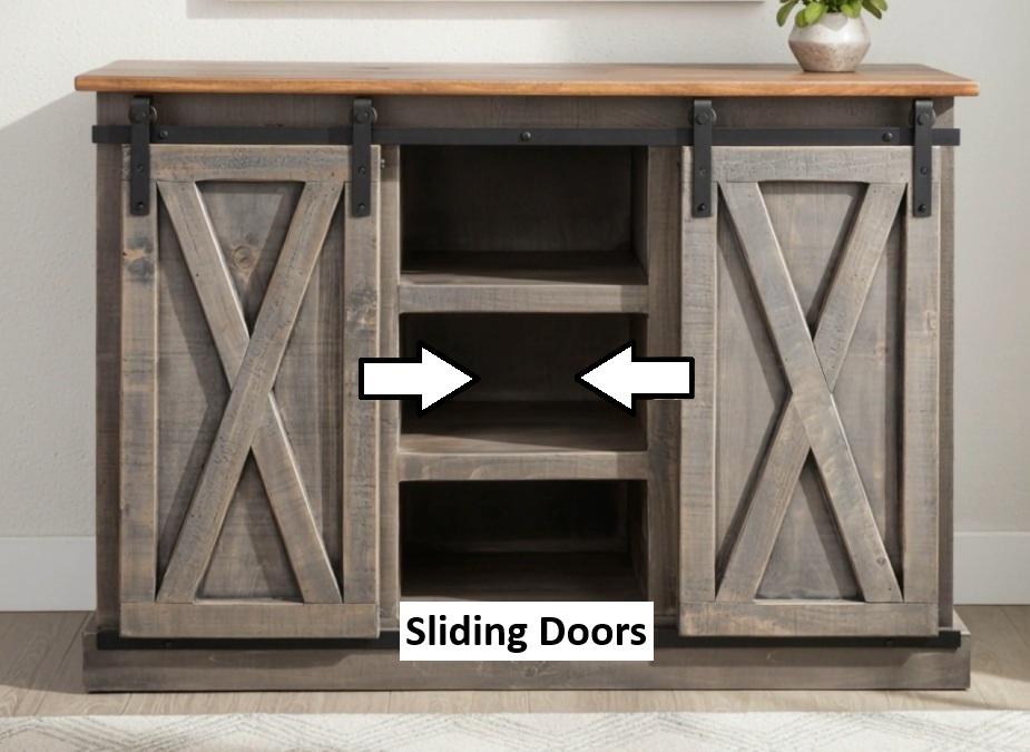 Amish Handmade TV Stand - 2 Door Cabinet - Primitive - Storage - TV Cabinet - Multipurpose Cabinet - Rustic - Sliding Doors - TV Console