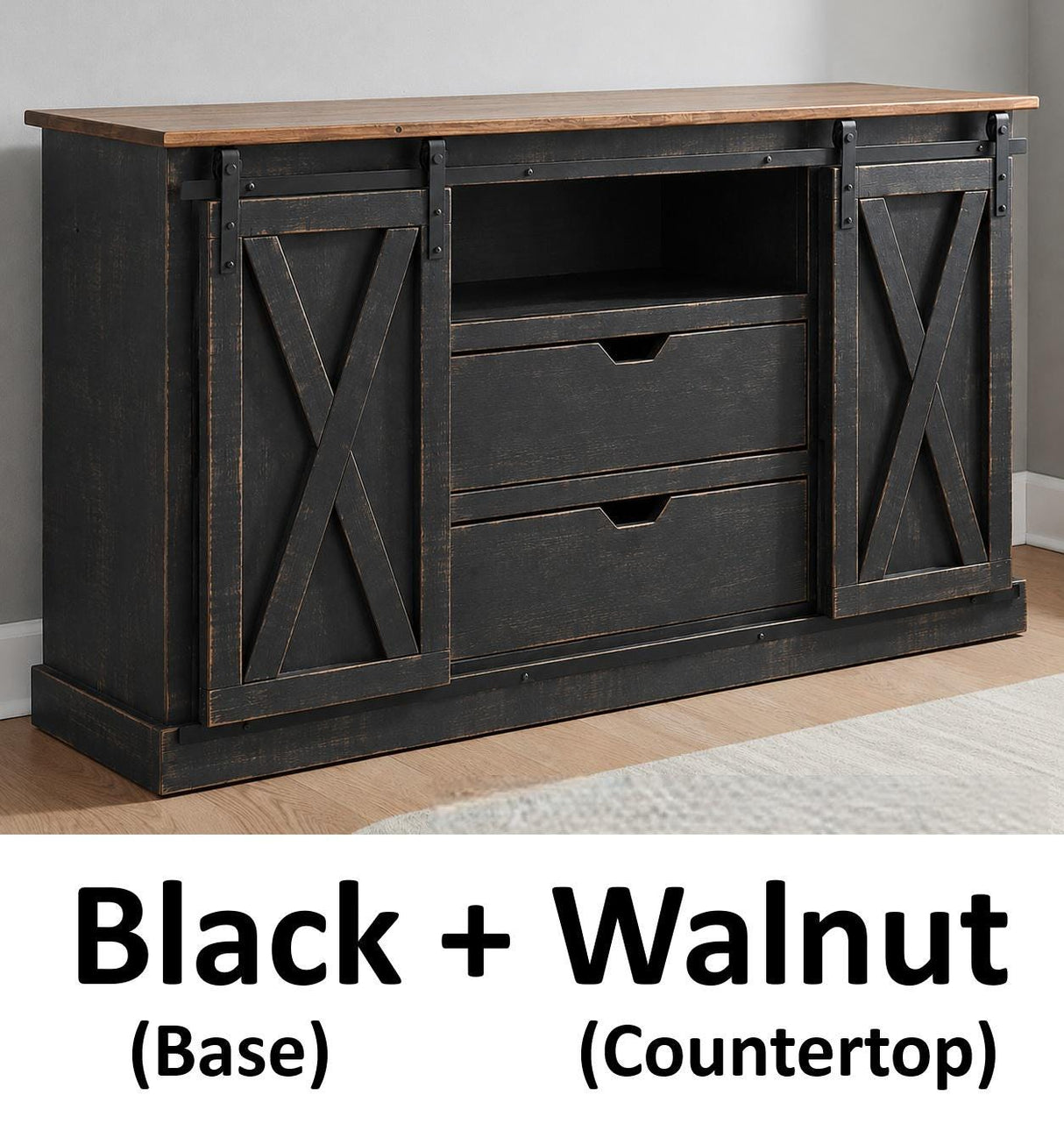 Amish Handmade TV Stand - 2 Door Cabinet - Primitive - Barnhouse TV Cabinet - Multipurpose Cabinet - Rustic Sliding Doors TV Console Drawers