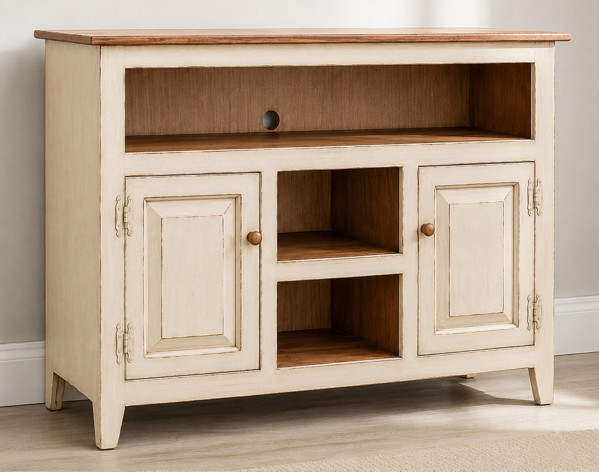 Amish Handmade TV Stand - 2 Door Cabinet - Primitive - Storage - TV Cabinet - Home - Multipurpose Cabinet - Rustic - Open Shelf TV Console