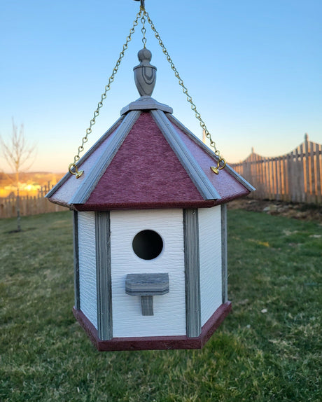 Hanging Bird House Amish Made Gazebo Style 1 Nesting Compartment Birdhouse