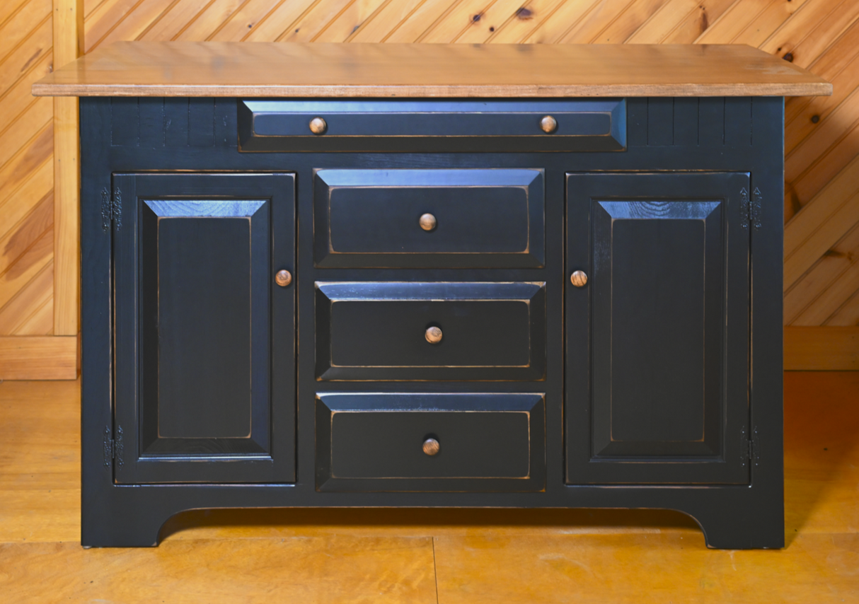 Kitchen Island - Amish Handmade - Multipurpose Cabinet - Primitive - Storage - Kitchen Cabinet - Rustic- Case Goods - Home - Fully