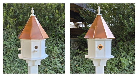 Birdhouse Copper Roof Handmade Large With 8 Nesting Compartments Weather Resistant Birdhouses, Predator Guards, Poly, Bird Lovers