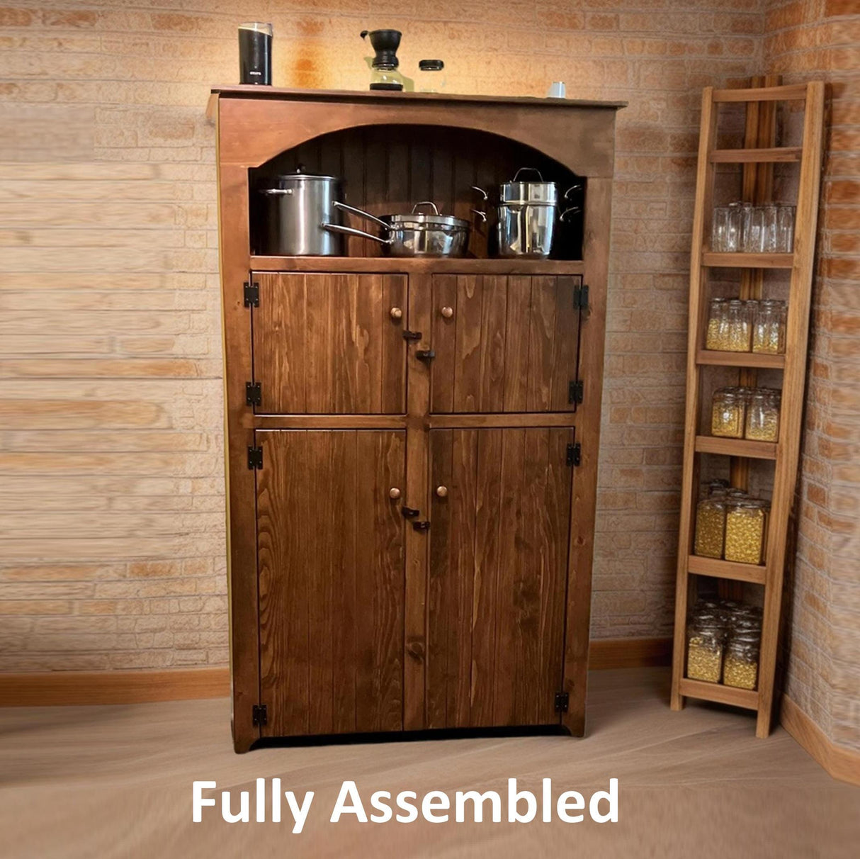 Farmhouse Furniture Living Room Cabinet Wooden Pantry Cabinet Hutch Cabinet Antique Furniture Kitchen Decor Home Cabinet Storage Furniture