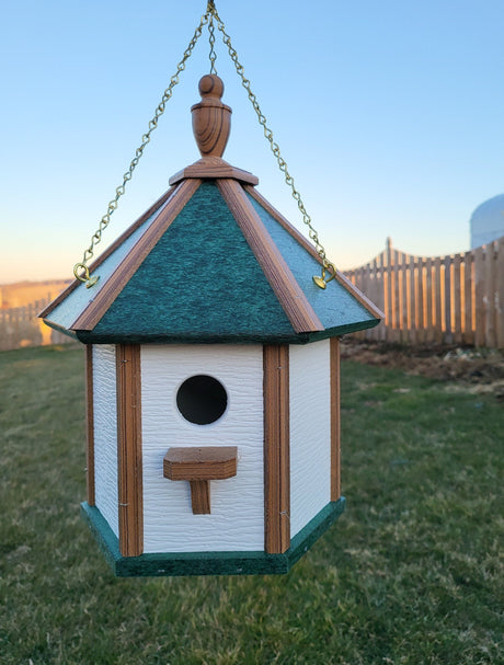 Bird House Hanging Amish Made Gazebo Style 1 Nesting Compartment Birdhouse
