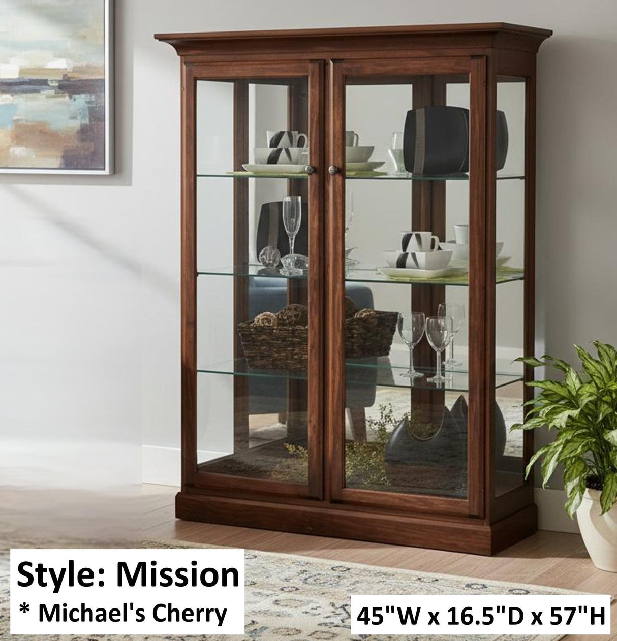 Amish Handmade Glass Display Cabinet - Tall Curio Cabinet - China Display - Glass Cabinet - Modern Home Decor - Multipurpose Cabinet -Rustic