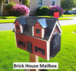 Amish Handmade Brick Design Wooden Mailbox: Rustic Farmhouse Style