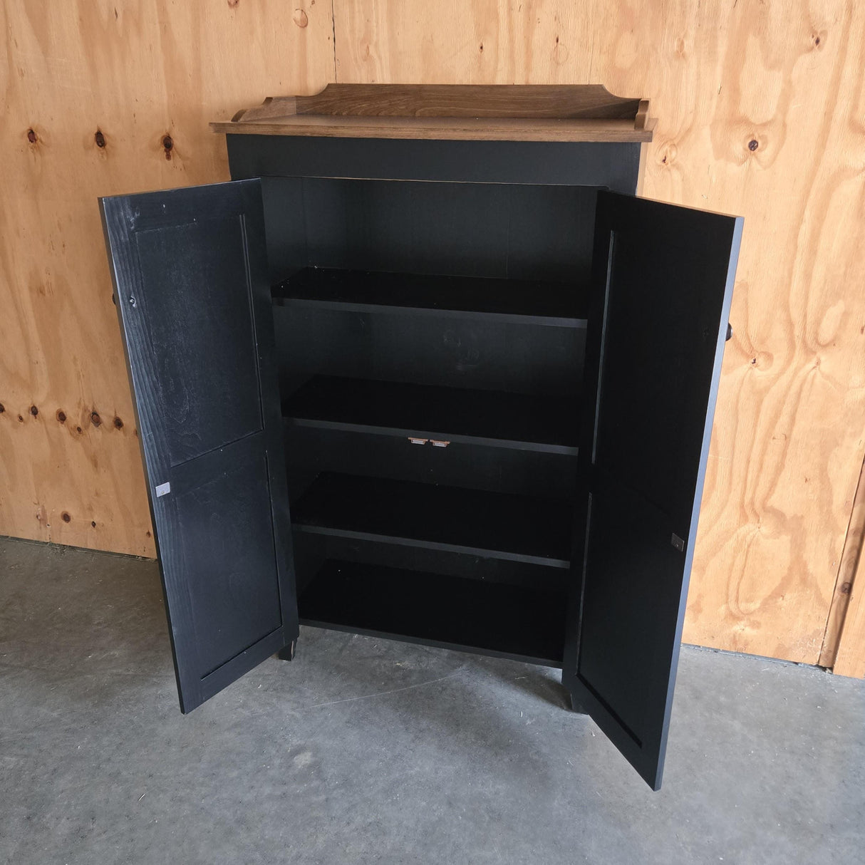 Amish Handmade Pine Cabinet: Rustic Bordered Countertop, Farmhouse Furniture