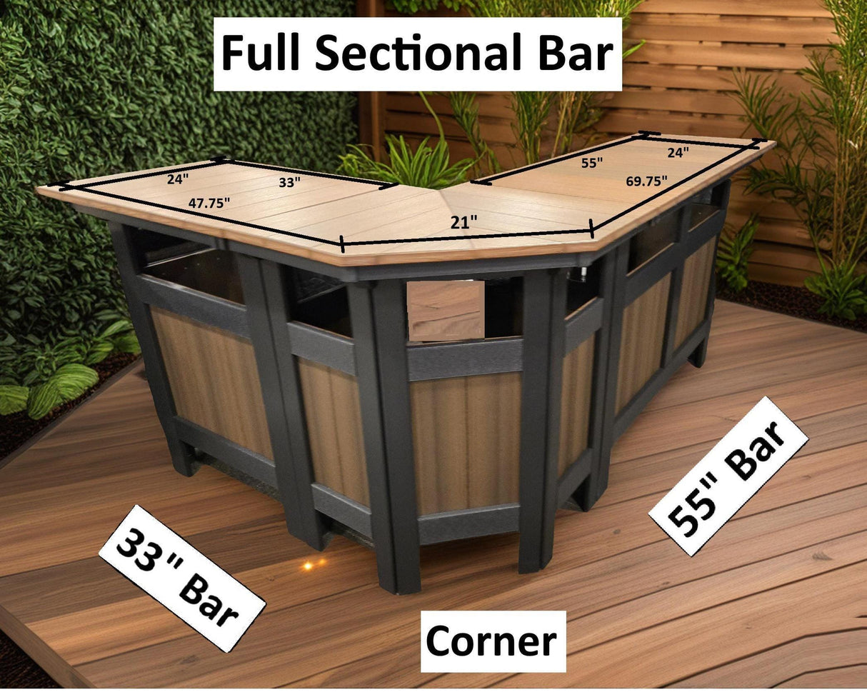 Amish Handmade Bar - Barstool Set - Poly - Swivel - Pub Chairs - Outdoor Furniture - Table Set - Dining Table - Outdoors - Backyard - Patio