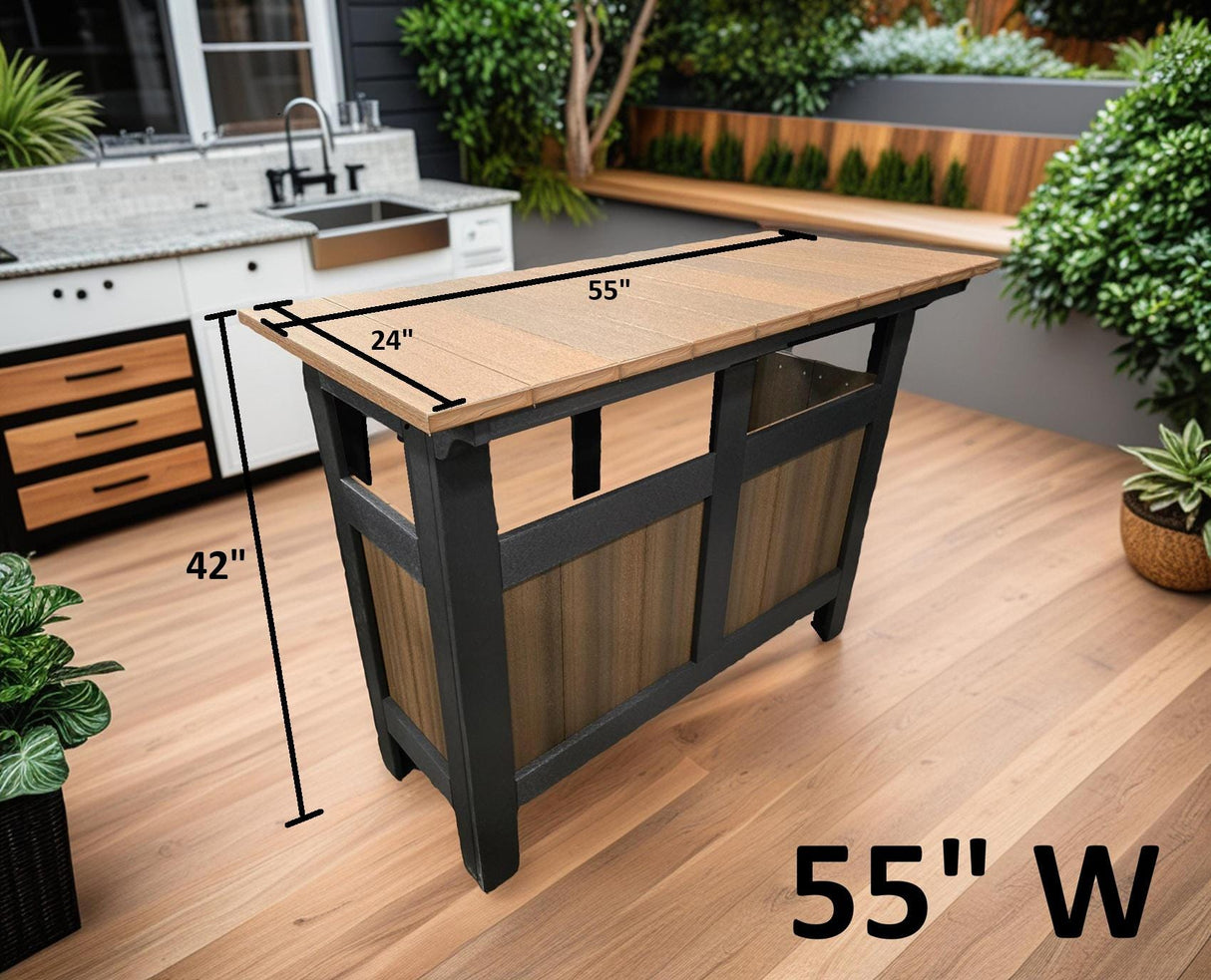 Amish Handmade Bar - Barstool Set - Poly - Swivel - Pub Chairs - Outdoor Furniture - Table Set - Dining Table - Outdoors - Backyard - Patio