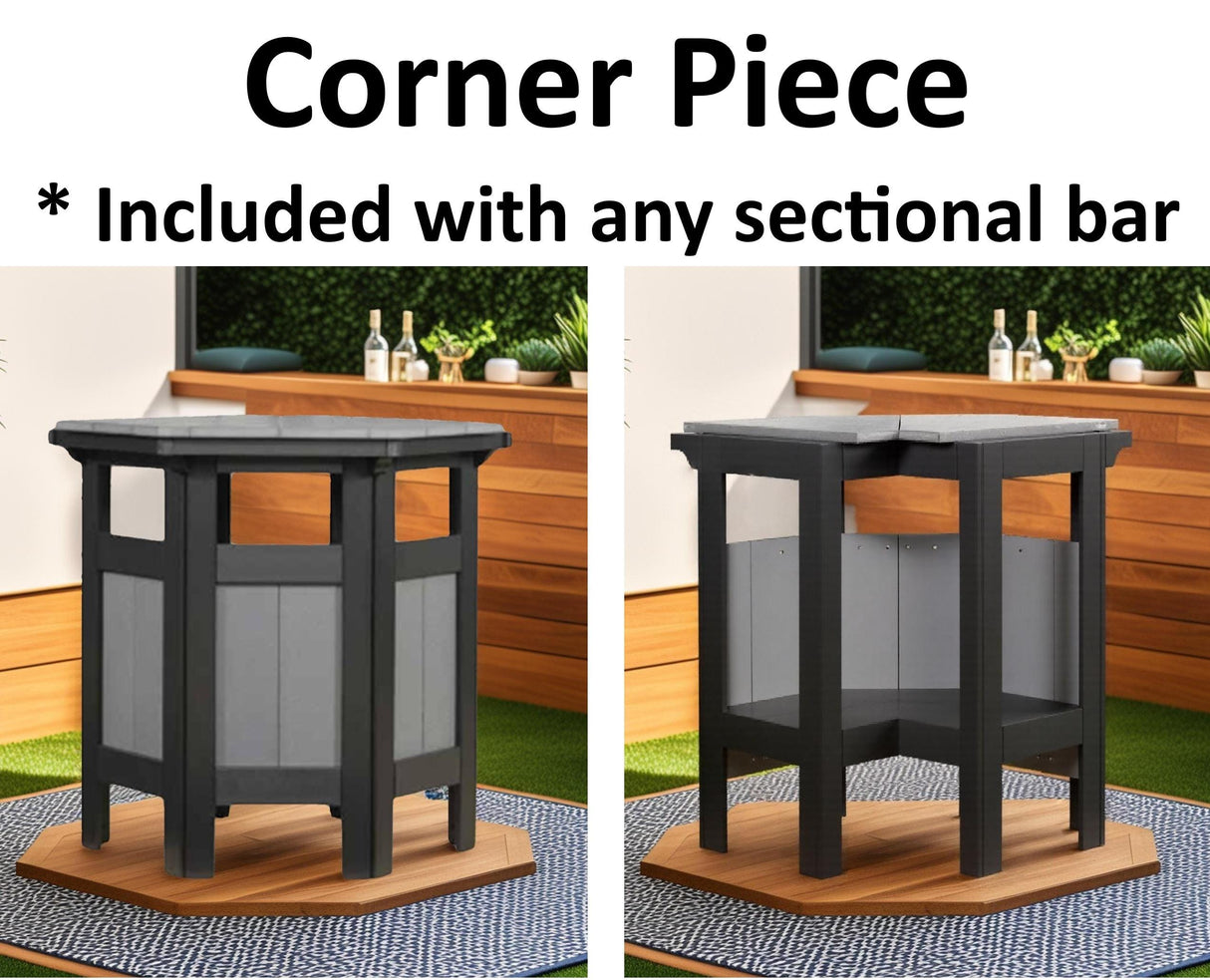 Amish Handmade Bar - Barstool Set - Poly - Swivel - Pub Chairs - Outdoor Furniture - Table Set - Dining Table - Outdoors - Backyard - Patio