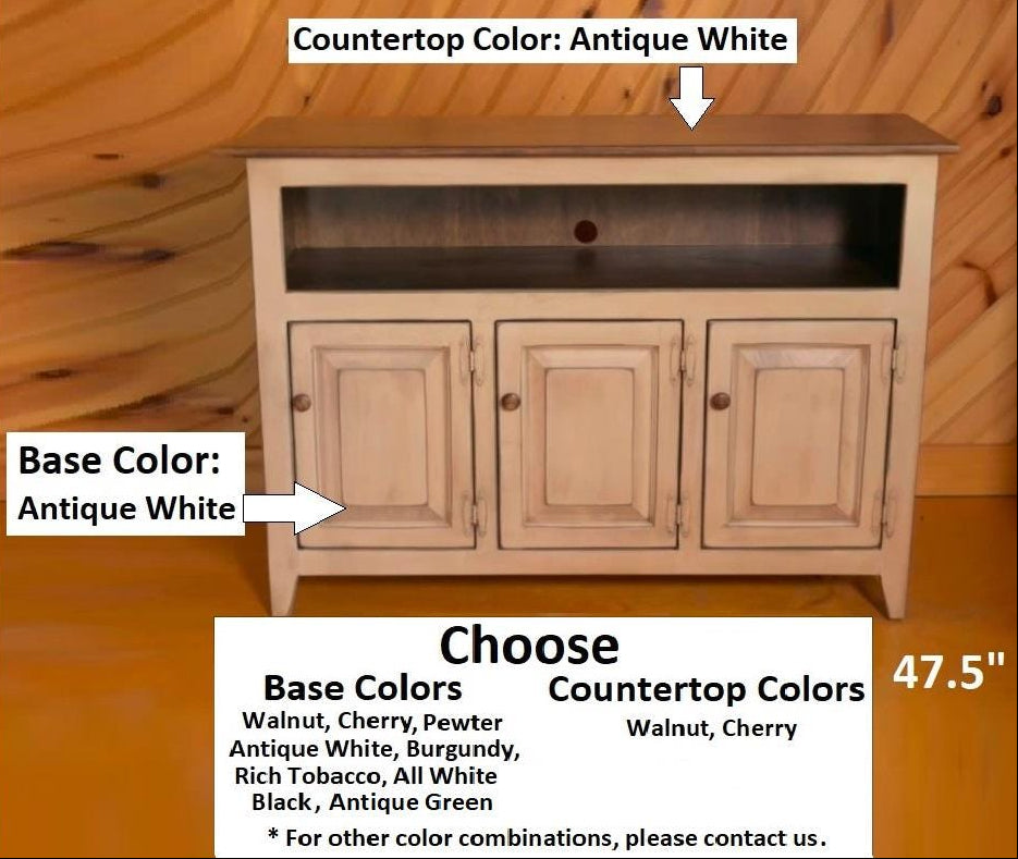 TV Stand - 3 Door Cabinet - Primitive - Storage - TV Cabinet - Amish Handmade - Multipurpose Cabinet - Rustic - Case Goods - Fully Assembled