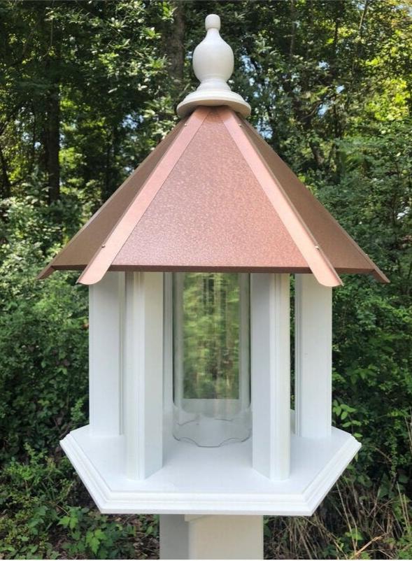 Amish Handmade Bird Feeder - Large Gazebo - Vinyl PVC Weather Resistant - Choose Roof Color