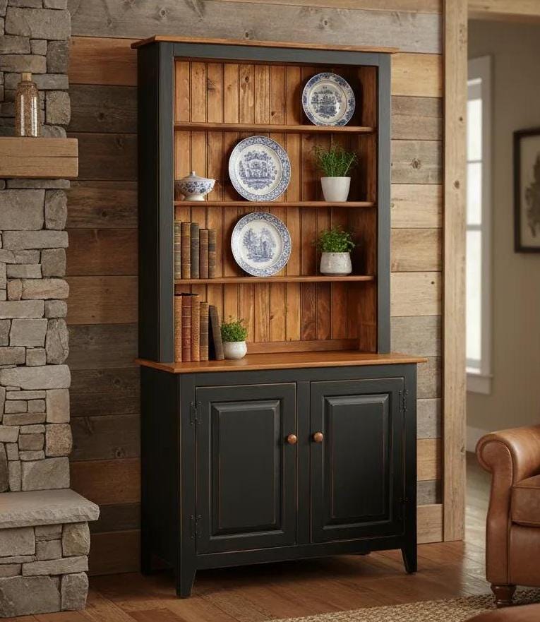 Amish Handmade Bookcase Cabinet - Large Cabinet - Multipurpose Cabinet - Farmhouse -Organizer - Storage - Rustic - Case Goods - Home Decor