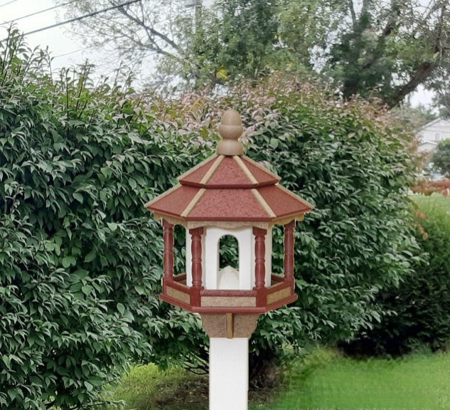 X-Large Bird Feeder - Poly Lumber - Amish Handmade - Weather Resistant - Large Feeding Opening - Easy Mounting on 4"x4" Pole/Post - Home & Living:Outdoor & Gardening:Feeders & Birdhouses:Bird Feeders