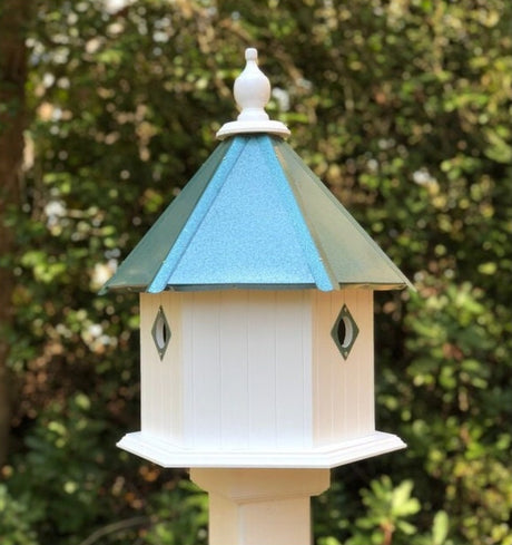 Birdhouse Handmade 3 Nesting Compartments Vinyl PVC Made With Metal Predator Guards Weather Resistant Birdhouse Outdoor Decor