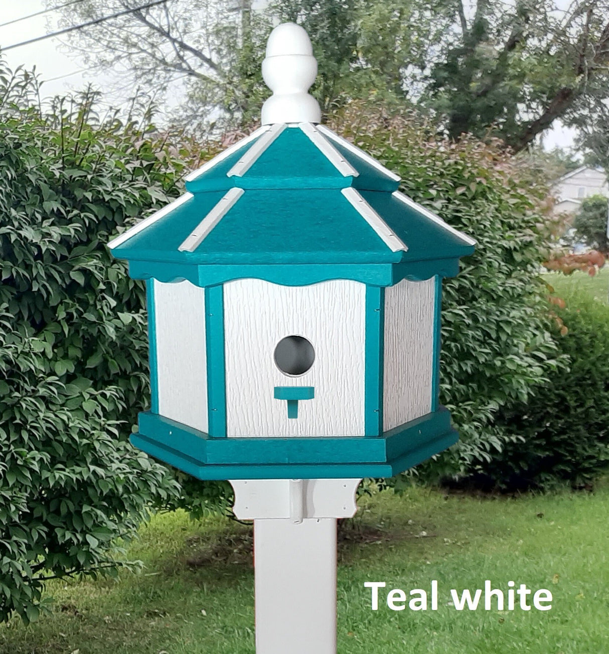 poly birdhouse, gazebo, weather-resistant, nesting compartments, three holes, bird lovers, nest, bird house