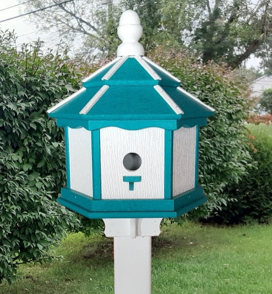 poly birdhouse, gazebo, weather-resistant, nesting compartments, three holes, bird lovers, nest, bird  house