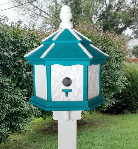 poly birdhouse, gazebo, weather-resistant, nesting compartments, three holes, bird lovers, nest, bird  house