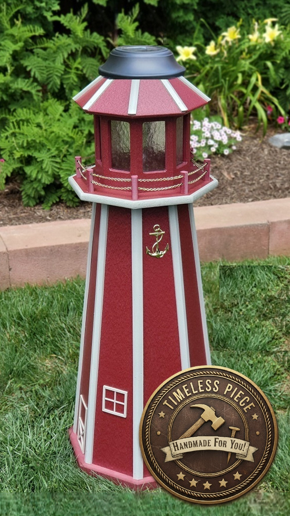 Lawn ornament , Solar, solar lights, Lawn Lighthouse, Outdoor lighthouse, Backyard lighthouse, Outdoor, solar lighthouse, Lighthouse outdoor, Garden décor, Backyard, Pipe cover, Well cover, Solar lighthouse, Exterior lighthouse , Outdoor Lights,
