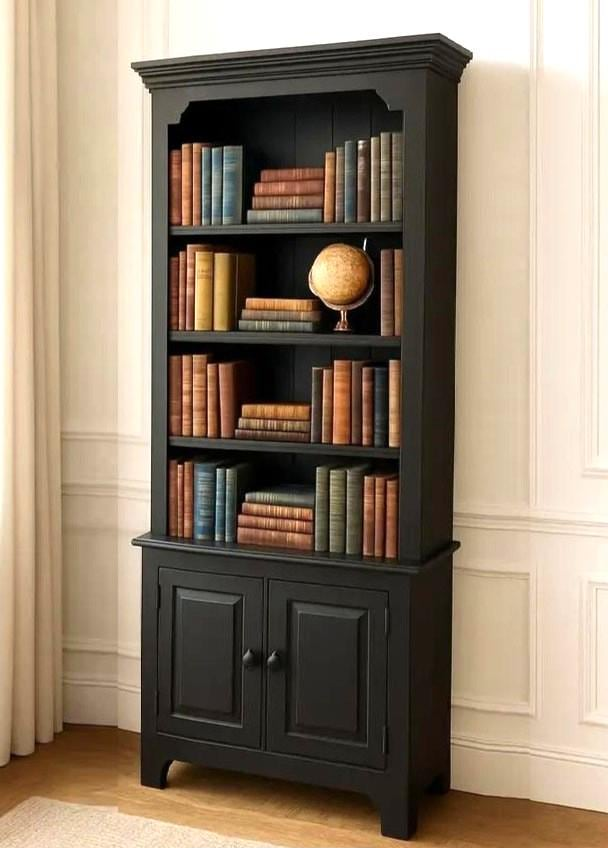 Amish Handmade Farmhouse Cabinet: Poplar Wood Bookcase, Organizer