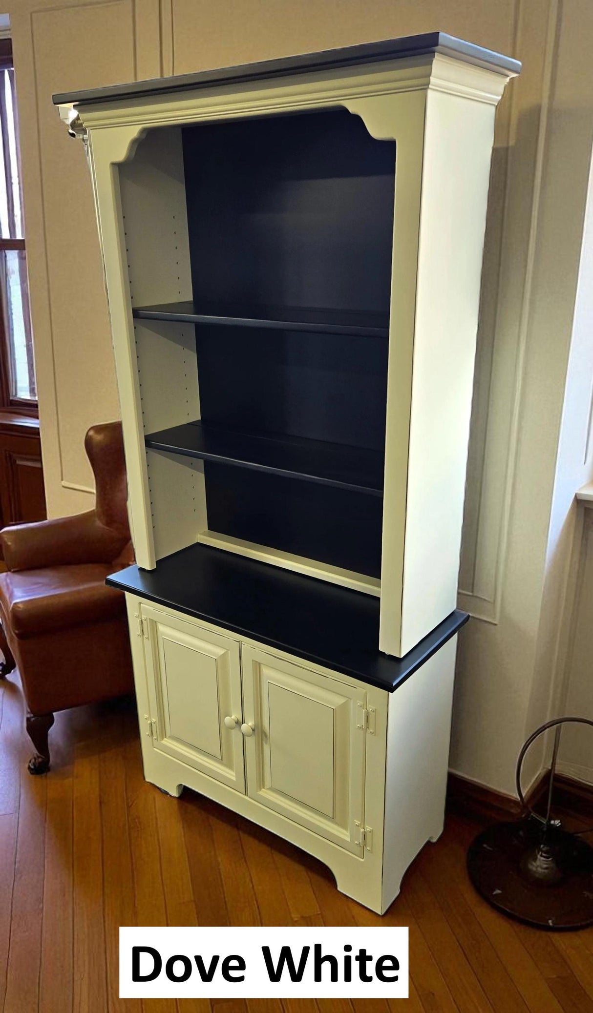 Amish Handmade Farmhouse Cabinet: Poplar Wood Bookcase, Organizer