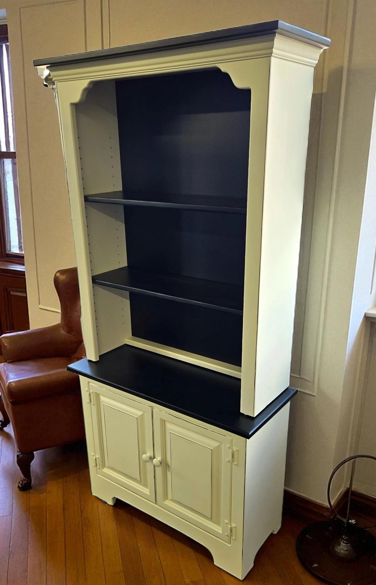 Amish Handmade Farmhouse Cabinet: Poplar Wood Bookcase, Organizer