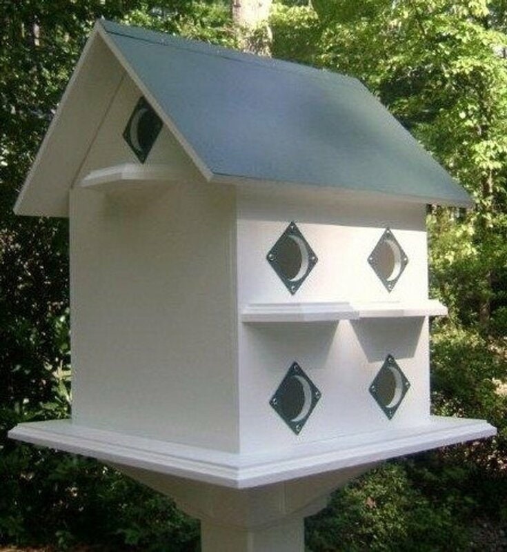 Purple Martin - Bird House - 10 Nesting Compartments - Handmade - Mansion Design - X-Large - Weather Resistant - Birdhouse Outdoor