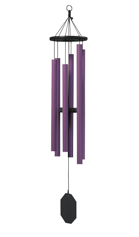 36"-49" Wind Chimes Amish Handmade - Purple - Deep Tone - Sound Healing - Outdoor Decor - Aluminum Tubes - Wind Bells - Meditation - Nature