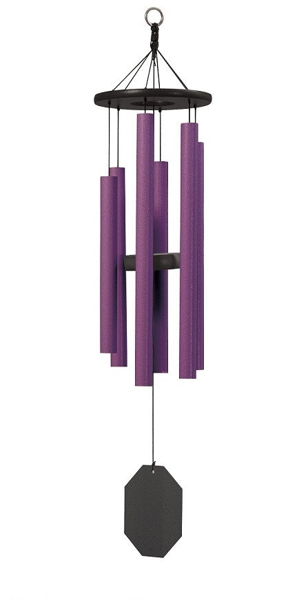 36"-49" Wind Chimes Amish Handmade - Purple - Deep Tone - Sound Healing - Outdoor Decor - Aluminum Tubes - Wind Bells - Meditation - Nature