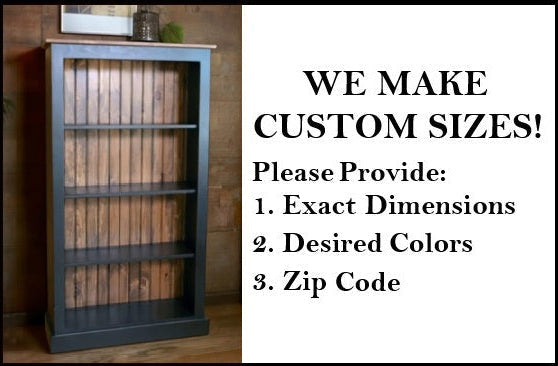 Bookcase - Amish Handmade Bookshelf - 4 Shelf Multipurpose Cabinet - Farmhouse - Organizer - Cupboard - Wooden - Rustic - Case Goods - Home