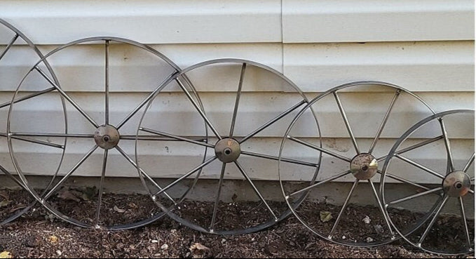 Metal Wheels - Wagon Wheels - Buggy Wheels- Carriage Wheels - Amish Handmade - Country Decor- Primitive - Crafts