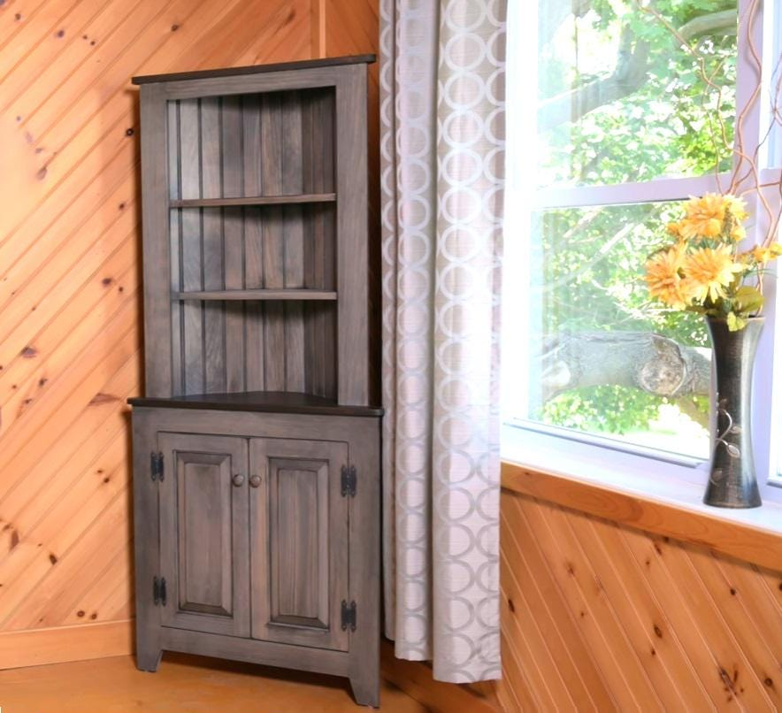 Large Amish Handmade Corner Cabinet - Multipurpose Cabinet - Farmhouse - Primitive Jelly Cabinet - Cupboard - Storage - Case Goods - Home