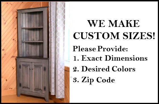 Large Amish Handmade Corner Cabinet - Multipurpose Cabinet - Farmhouse- Primitive Jelly Cabinet- Cupboard- Amish Furniture- Case Goods- Home