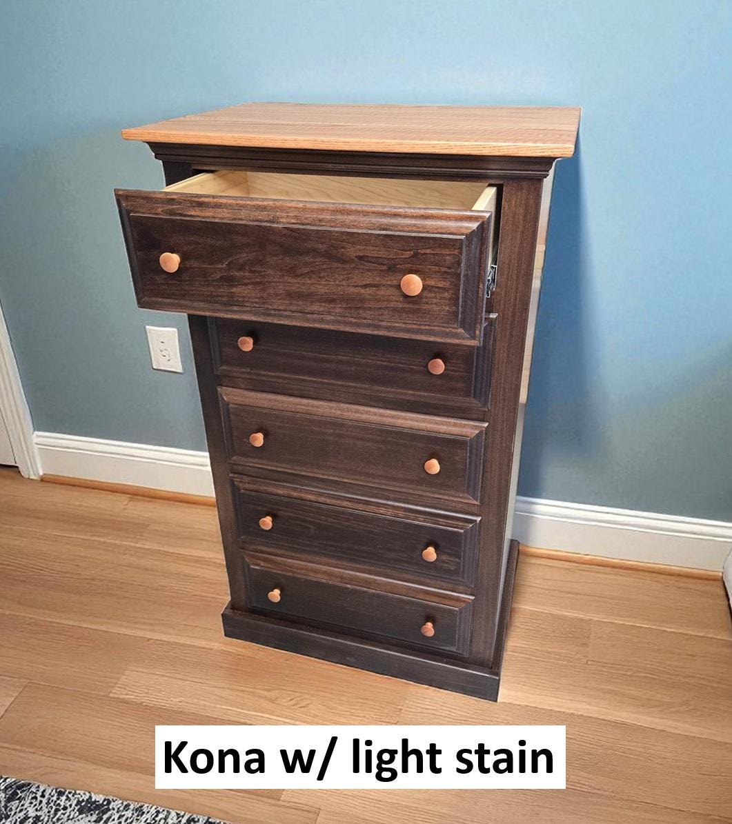 Amish Handmade Farmhouse Dresser: Solid Poplar Wood, Customizable Colors