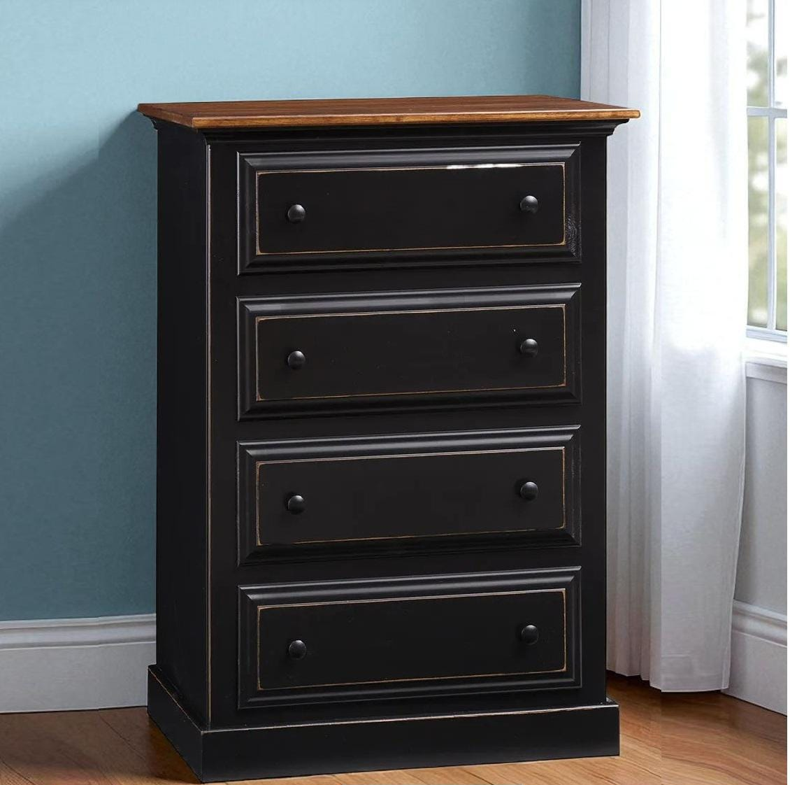 Amish Handmade Farmhouse Dresser: Solid Poplar Wood, Customizable Colors