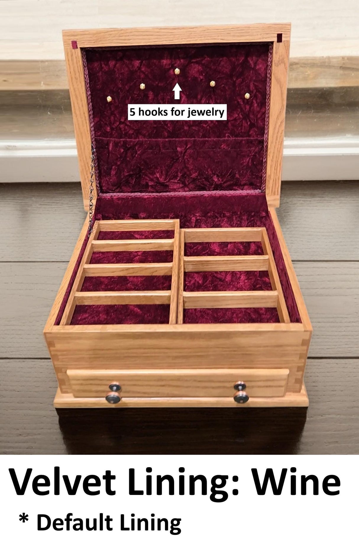 X-Large Amish Handmade Jewelry Box - Storage Box - Jewelry Organizer - Rustic - Keepsake Box - Jewelry Box with Drawer - Exquisite - Display