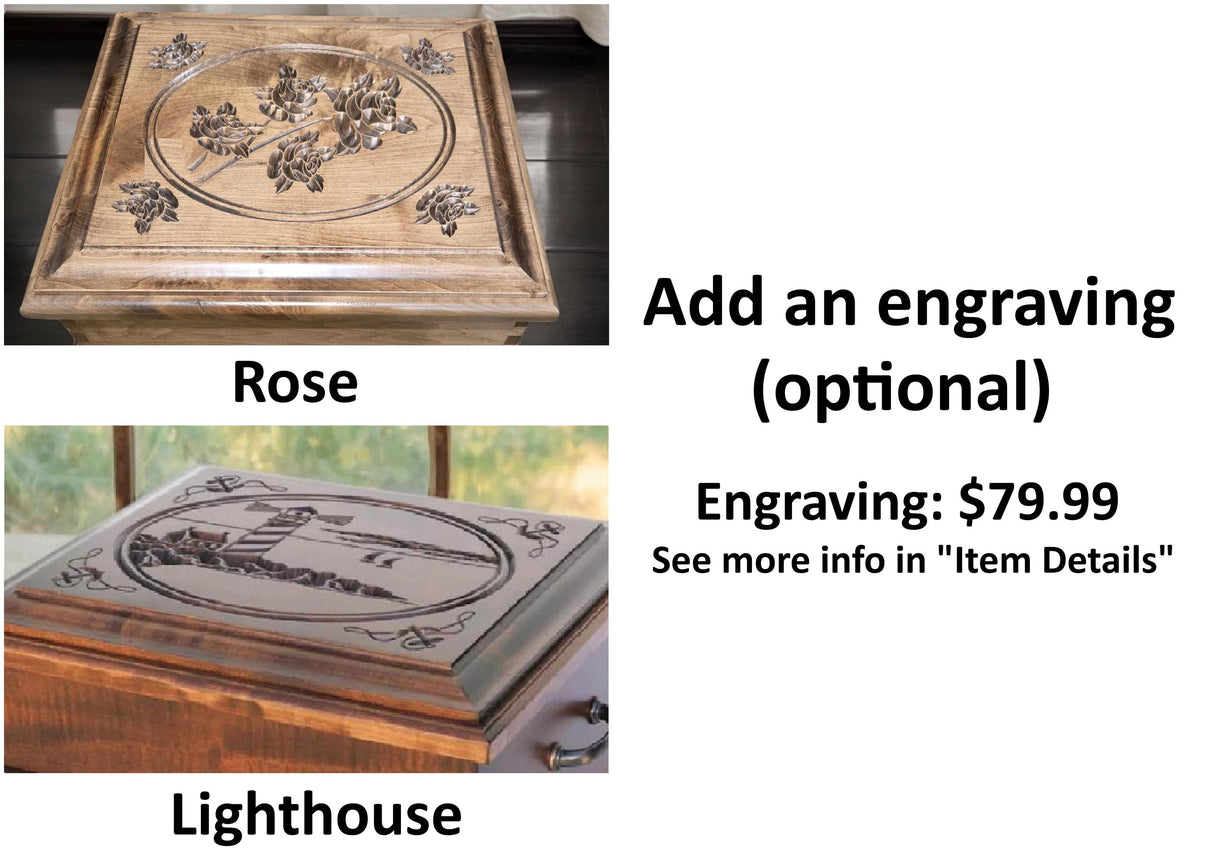 X-Large Amish Handmade Jewelry Box - Storage Box - Jewelry Organizer - Rustic - Keepsake Box - Jewelry Box with Drawer - Exquisite - Display