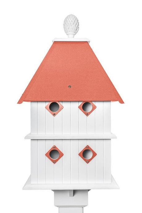 Birdhouse Handmade Choose Roof Color Vinyl PVC Bird house With 8 Nesting Compartments and Metal Predator Guards, Weather Resistant