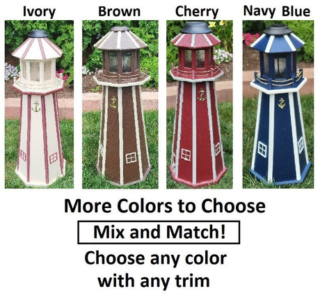 Solar Lighthouse Amish Made - Poly