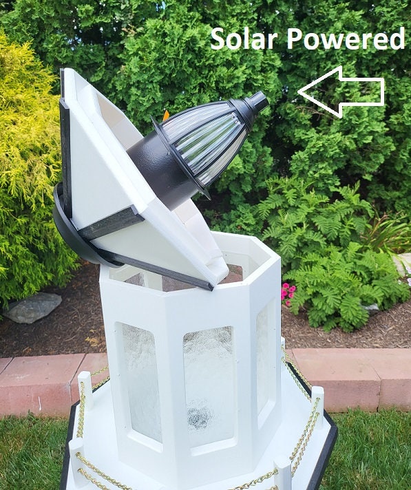 Lighthouse Solar Poly Made - Garden Decor