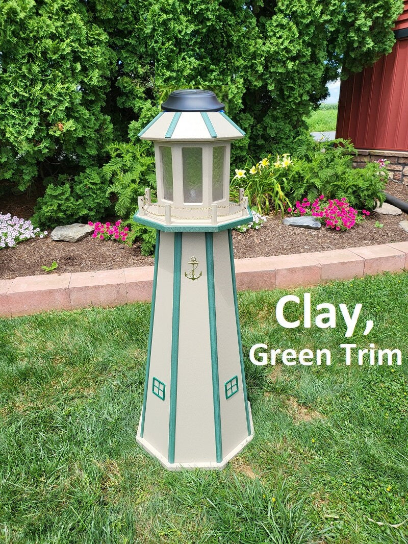 Lighthouse Solar Poly Made - Garden Decor